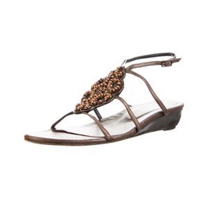 Stuart Weitzman embellished t strap sandals